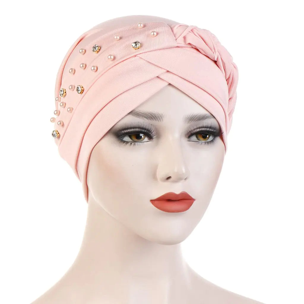Multi-color Crystal Three-layer Hemp Turban Hat