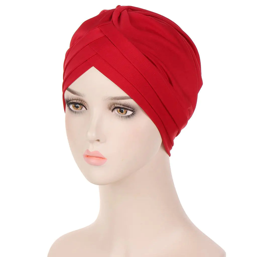 Multi-color Crystal Three-layer Hemp Turban Hat