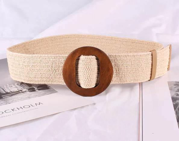 Women's Woven Hemp Belt with Decorative Design