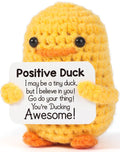 MBL Inspirational Crochet Positive Duck – Handmade Emotional Cheer Support Funny Pickle Potato Nuggets for Women Men Friends Coworkers Birthday Christmas Valentines Valentines Gift for Him Her