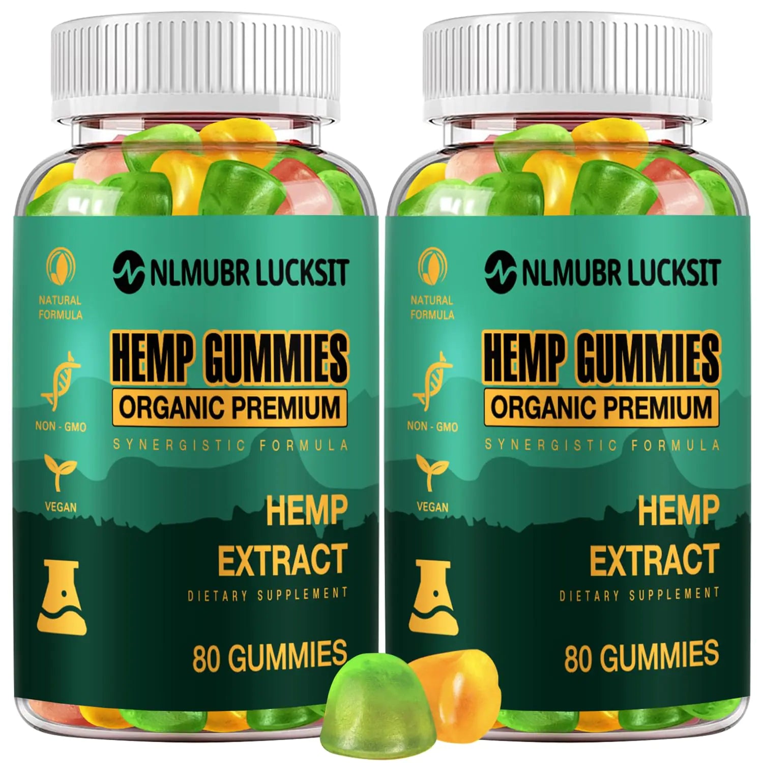 Hemp Gummies High Potency (2 Packs) -Natural Pure Extra Strength Edible Organic Hemp Gummy - Organic Hemp Oil Extract Vegan Bear Gummies - Made in USA