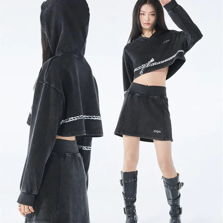 Hemp Rope Dark Style Hooded Sweater