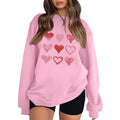 Plus Size Sweatshirts for Women Womens Oversized Sweater Valentines Day Sweatshirt Women Long Sleeve Love Print Round Neck Pullover Sweatshirts for Women Womens Valentines Day Sweater(PinkMedium)