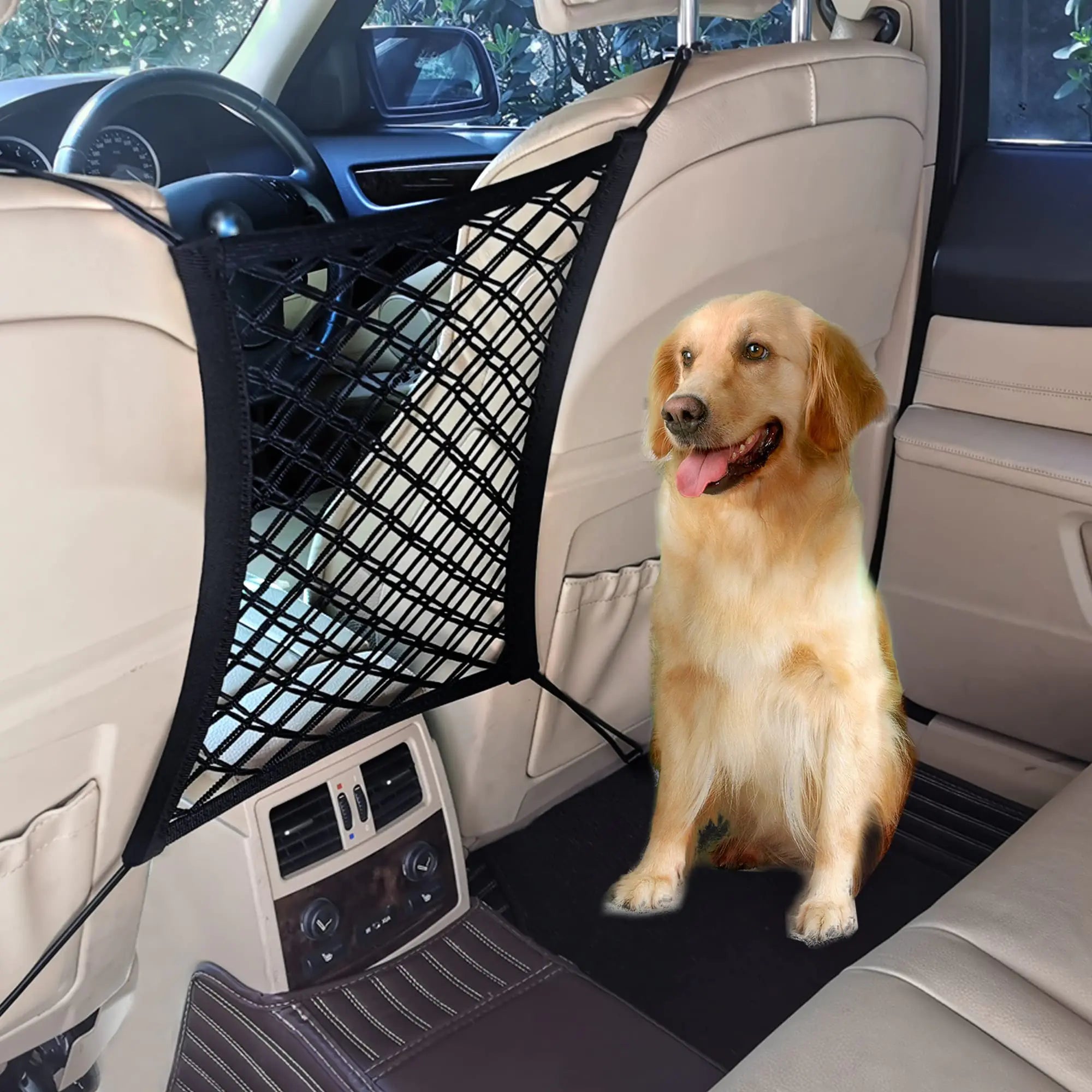 DYKESON Car Dog BarrierDog Car Net BarrierPet BarrierAuto Safety Mesh OrganizerSafety Car Divider for Children and Pets2 Layer-Small
