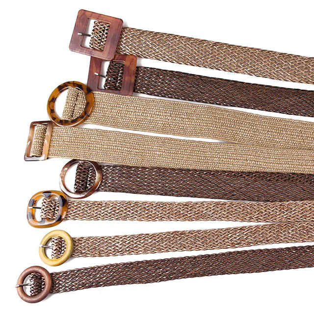 Women's Woven Hemp Belt with Decorative Design