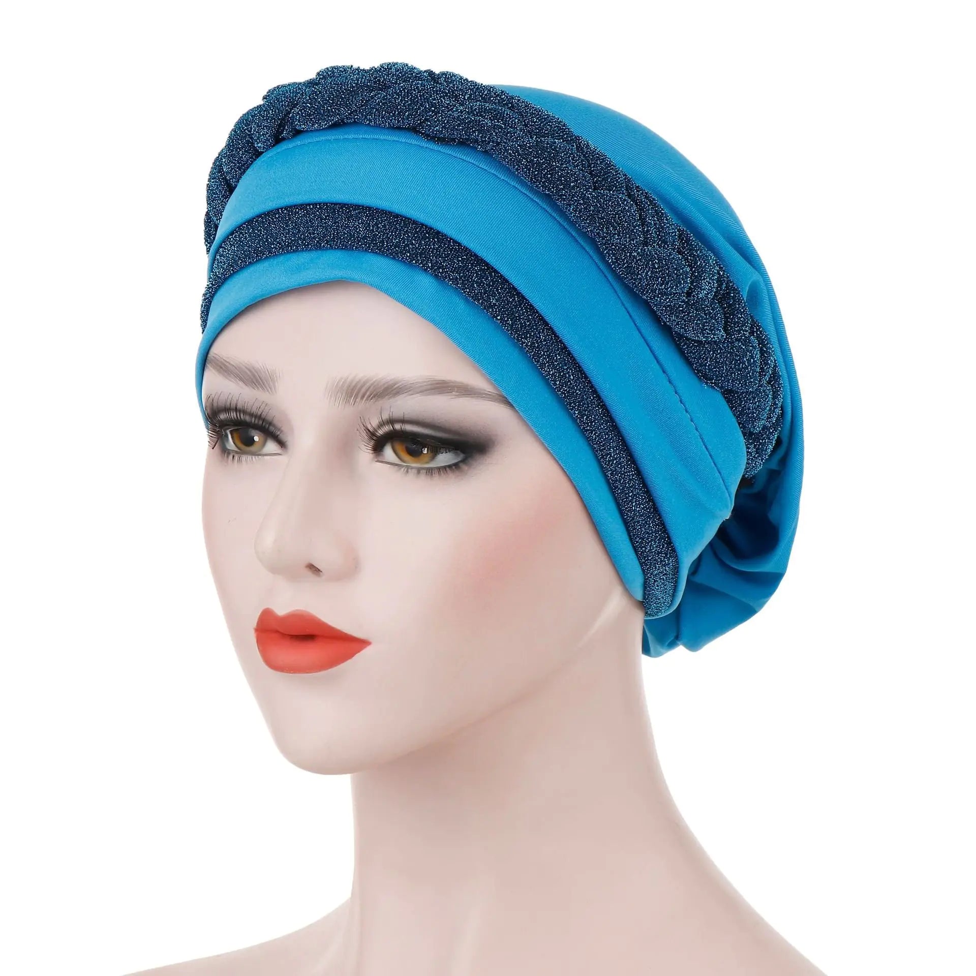Multi-color Crystal Three-layer Hemp Turban Hat