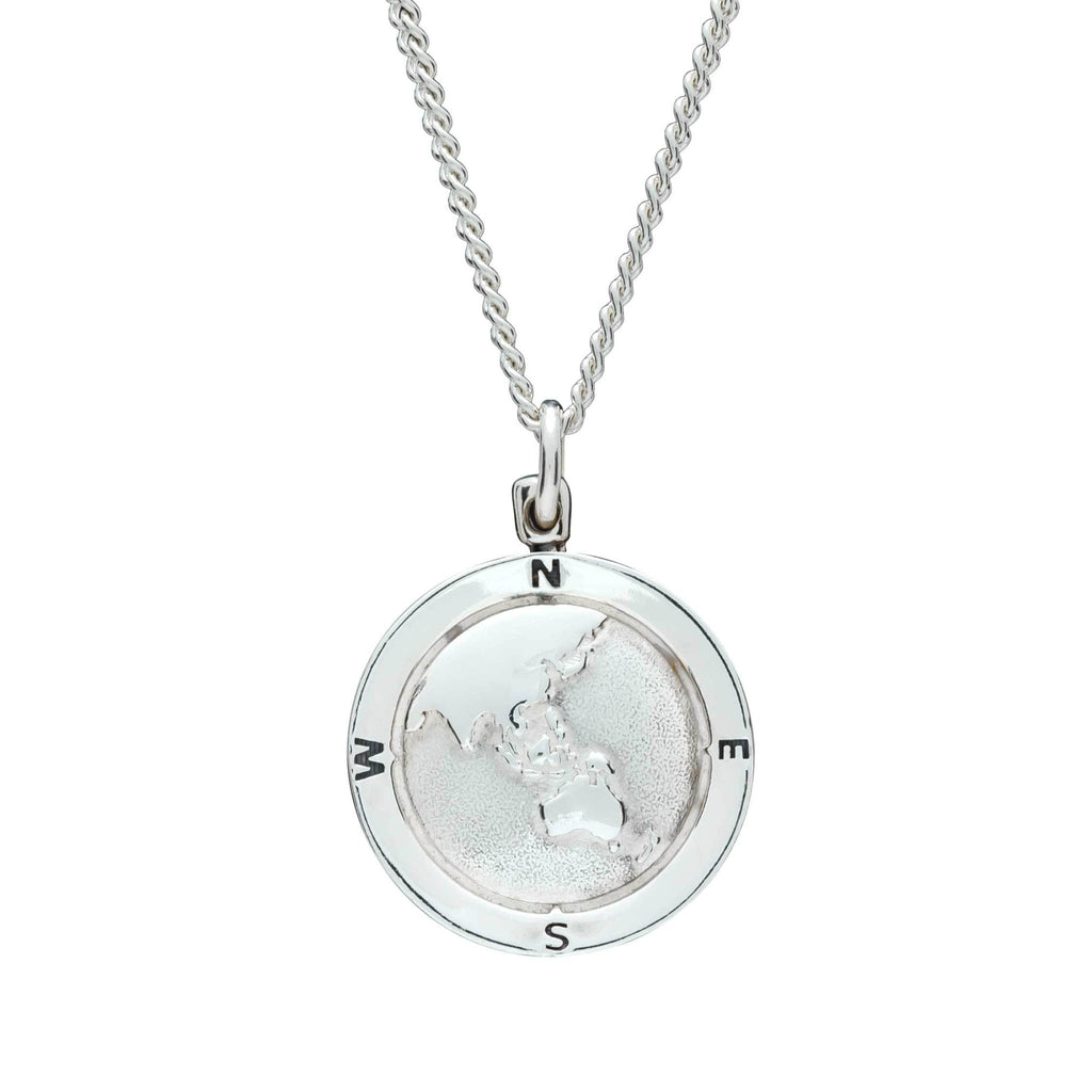 Australasia Map Globe Personalised St Christopher - Silver Chain - Jays Shop uk