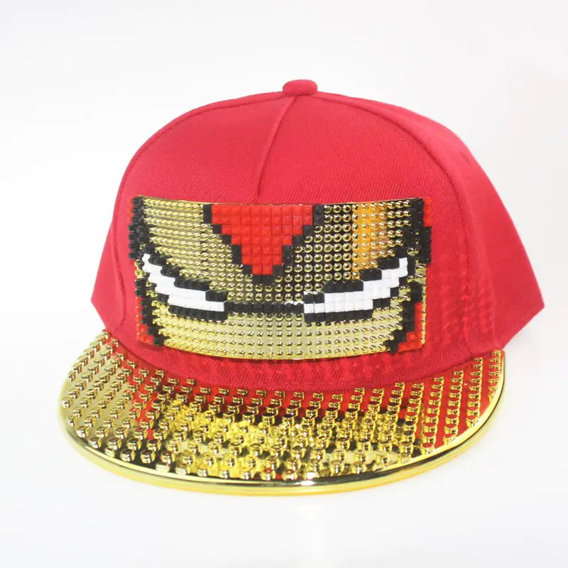 DIY Pixelated LEGO Cap in Gold and Silver Colors