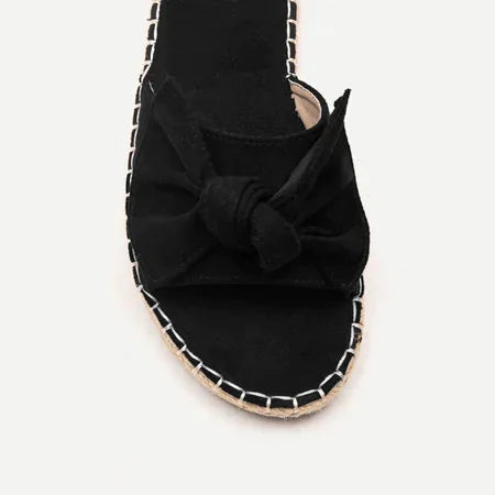 Large Hemp Rope Bowknot Slippers for Women