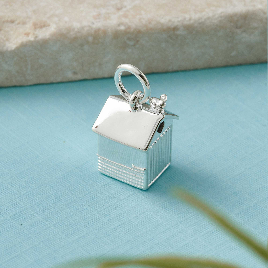 Beach Hut Personalised Silver Charm - Jays Shop uk