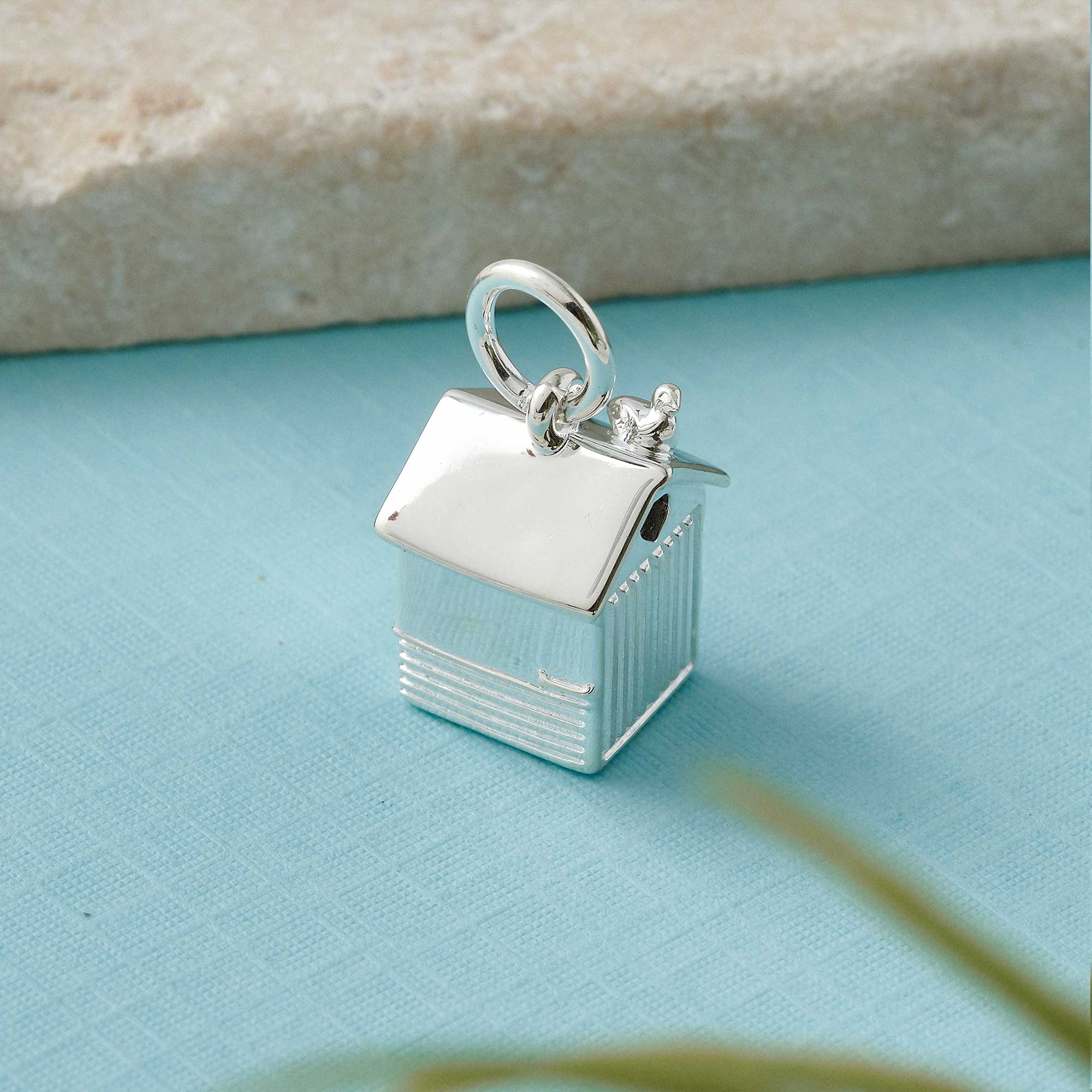 Beach Hut Personalised Silver Charm - Jays Shop uk