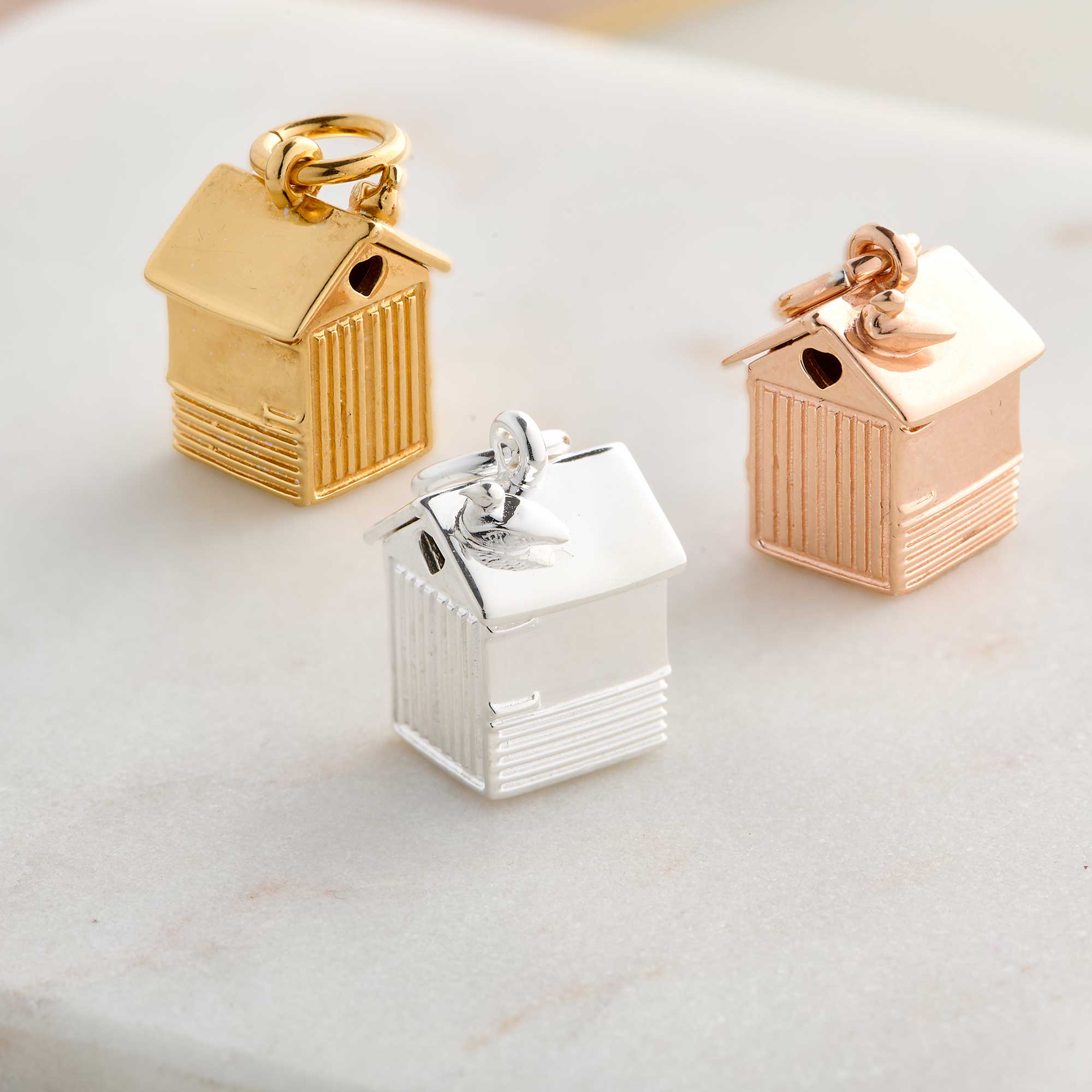 Beach Hut Personalised Silver Charm - Jays Shop uk