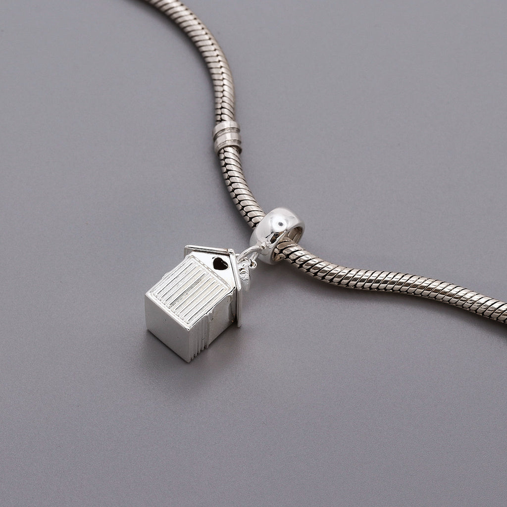 Beach Hut Personalised Silver Charm - Jays Shop uk