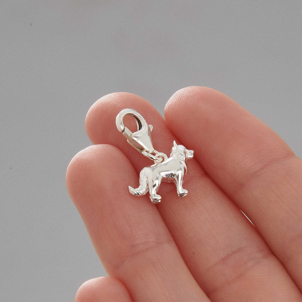 Border Collie Silver Dog Charm - Jays Shop uk