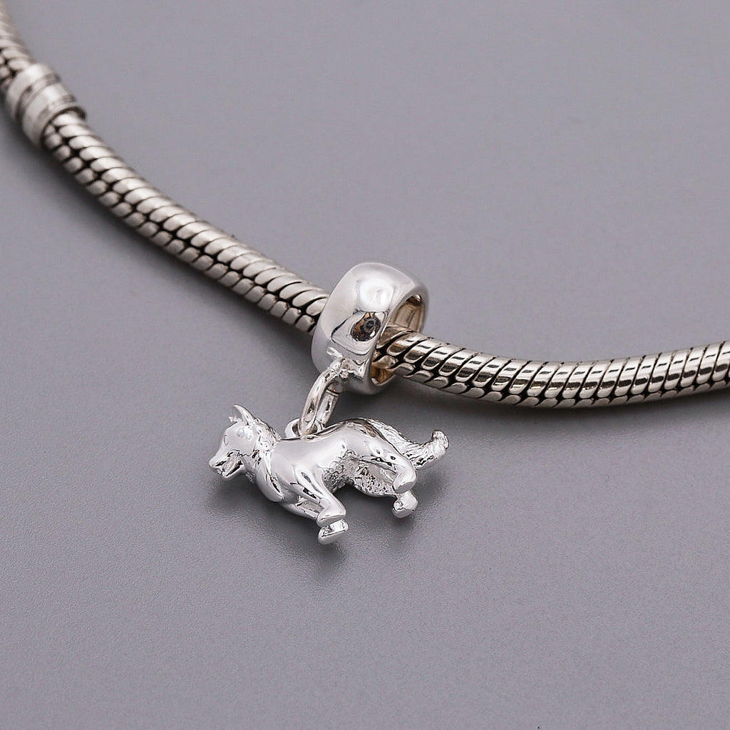 Border Collie Silver Dog Charm - Jays Shop uk