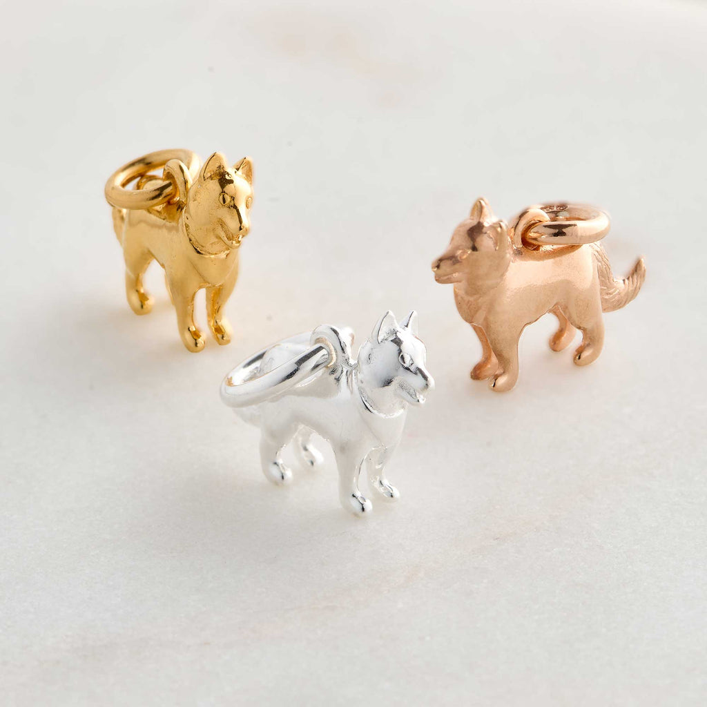Border Collie Silver Dog Charm - Jays Shop uk