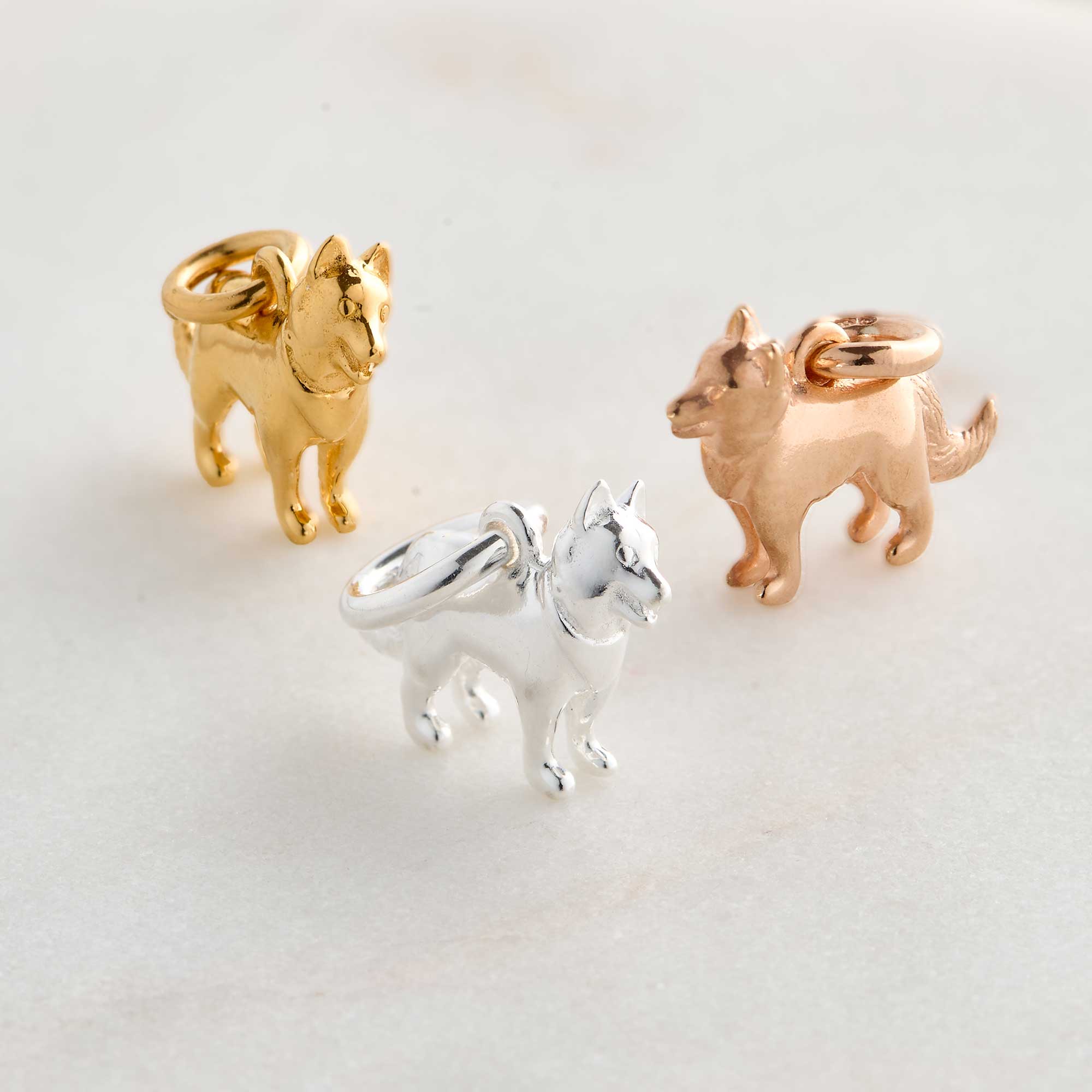 Border Collie Silver Dog Charm - Jays Shop uk