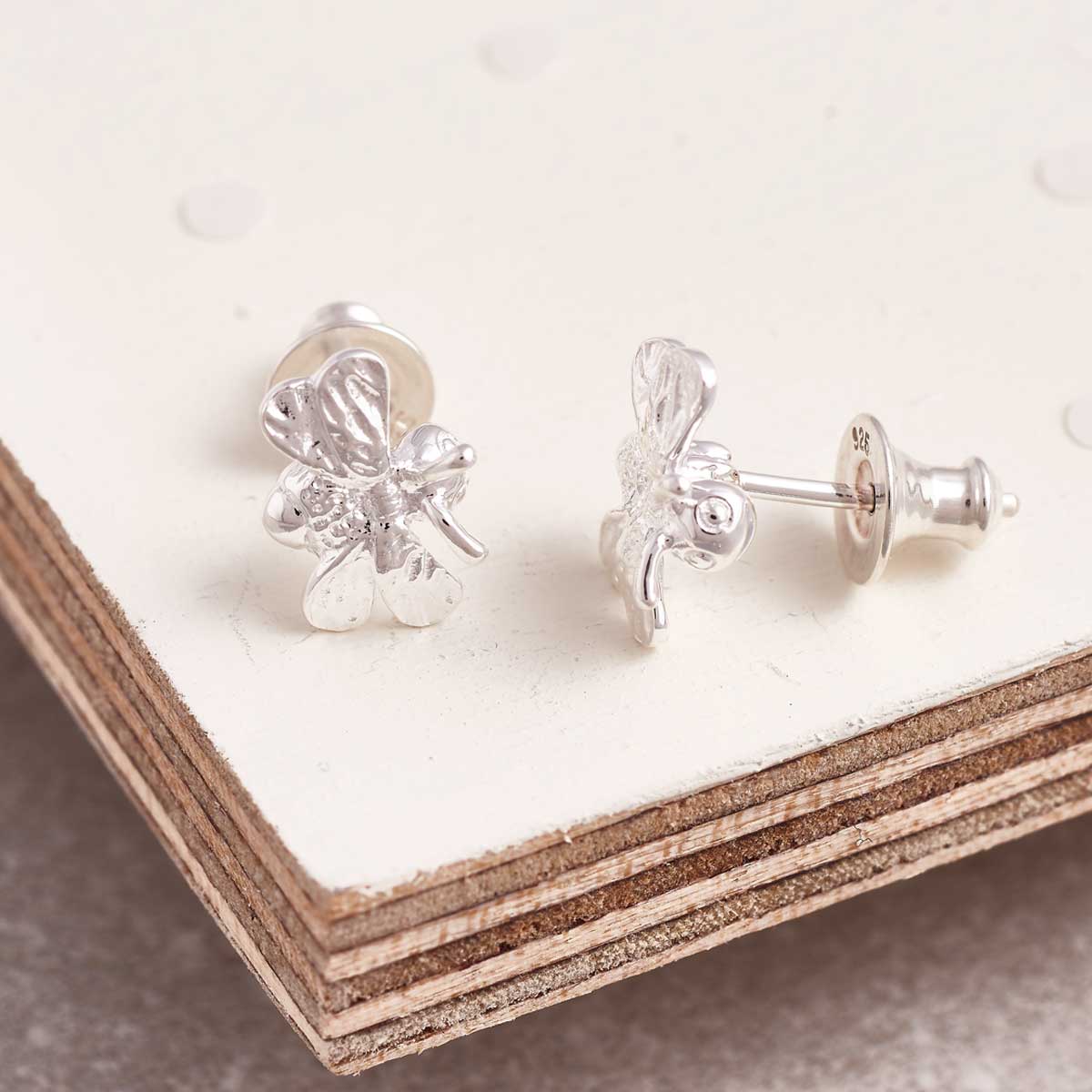 Bumble Bee Silver Stud Earrings - Jays Shop uk