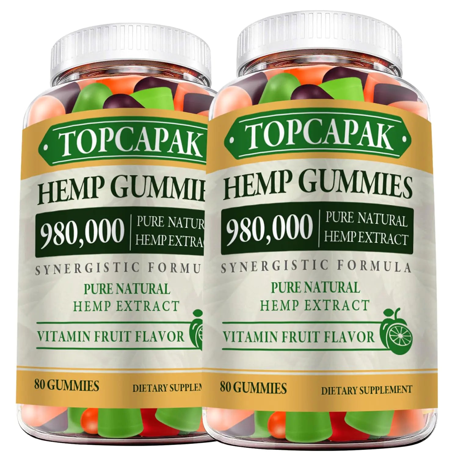 Hemp Gummies Organic Hemp Oil Extract High Potency Supplement for Adults - Low Sugar Made in USA