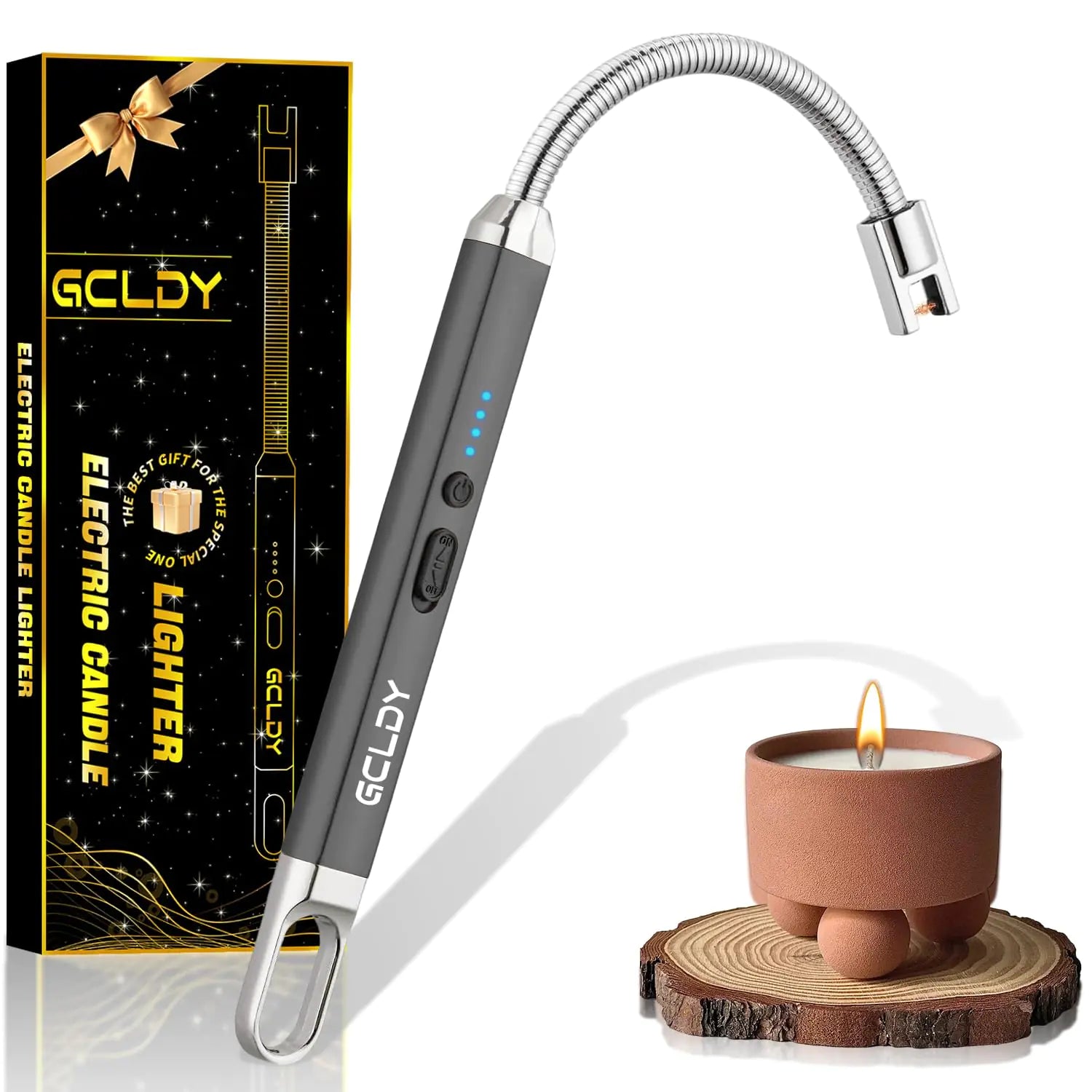Gcldy Electric Candle Lighter - Valentines Day Gifts for Her/Him Women/Mens Valentines Gifts USB Arc Rechargeable Windproof Long Lighter for Candle Birthday Gift for Women Men Mom Wife Sister
