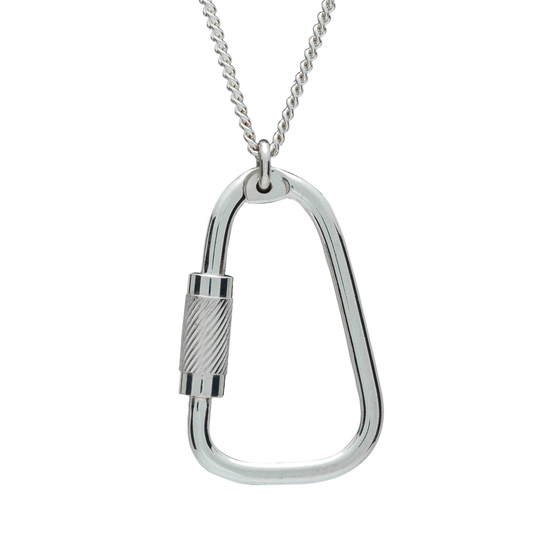 Climbing Carabiner Silver Necklace - Jays Shop uk