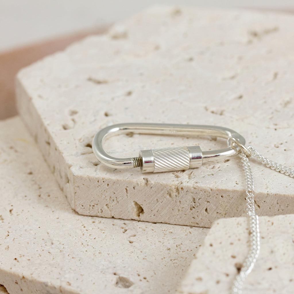 Climbing Carabiner Silver Necklace - Jays Shop uk