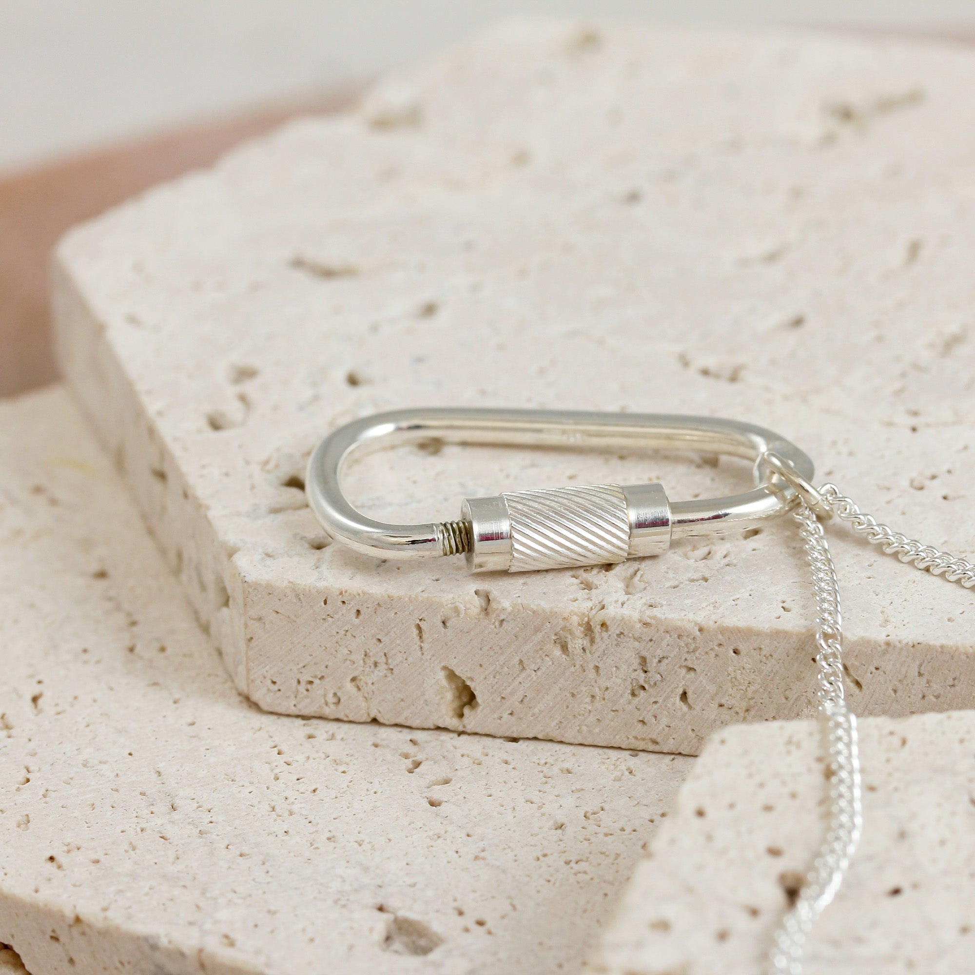 Climbing Carabiner Silver Necklace - Jays Shop uk