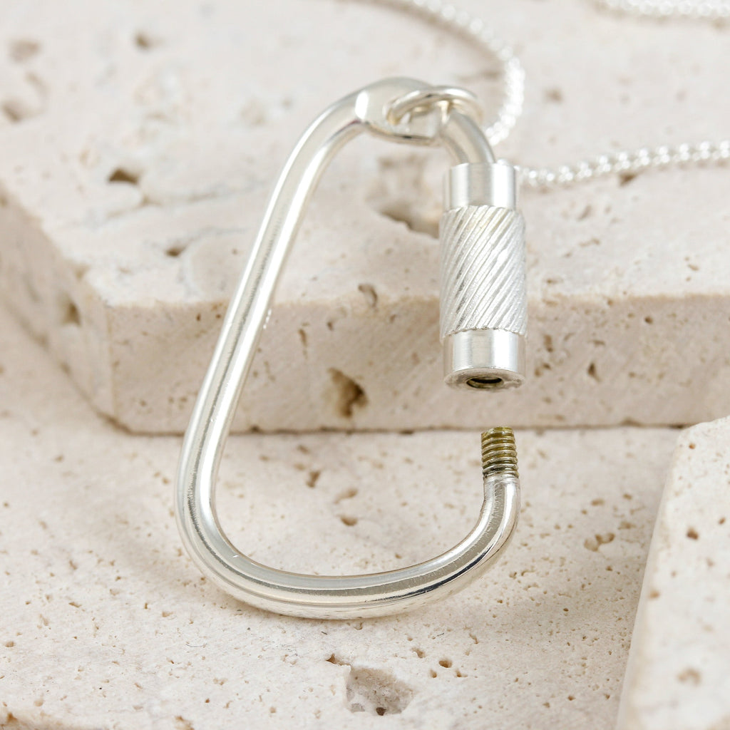 Climbing Carabiner Silver Necklace - Jays Shop uk