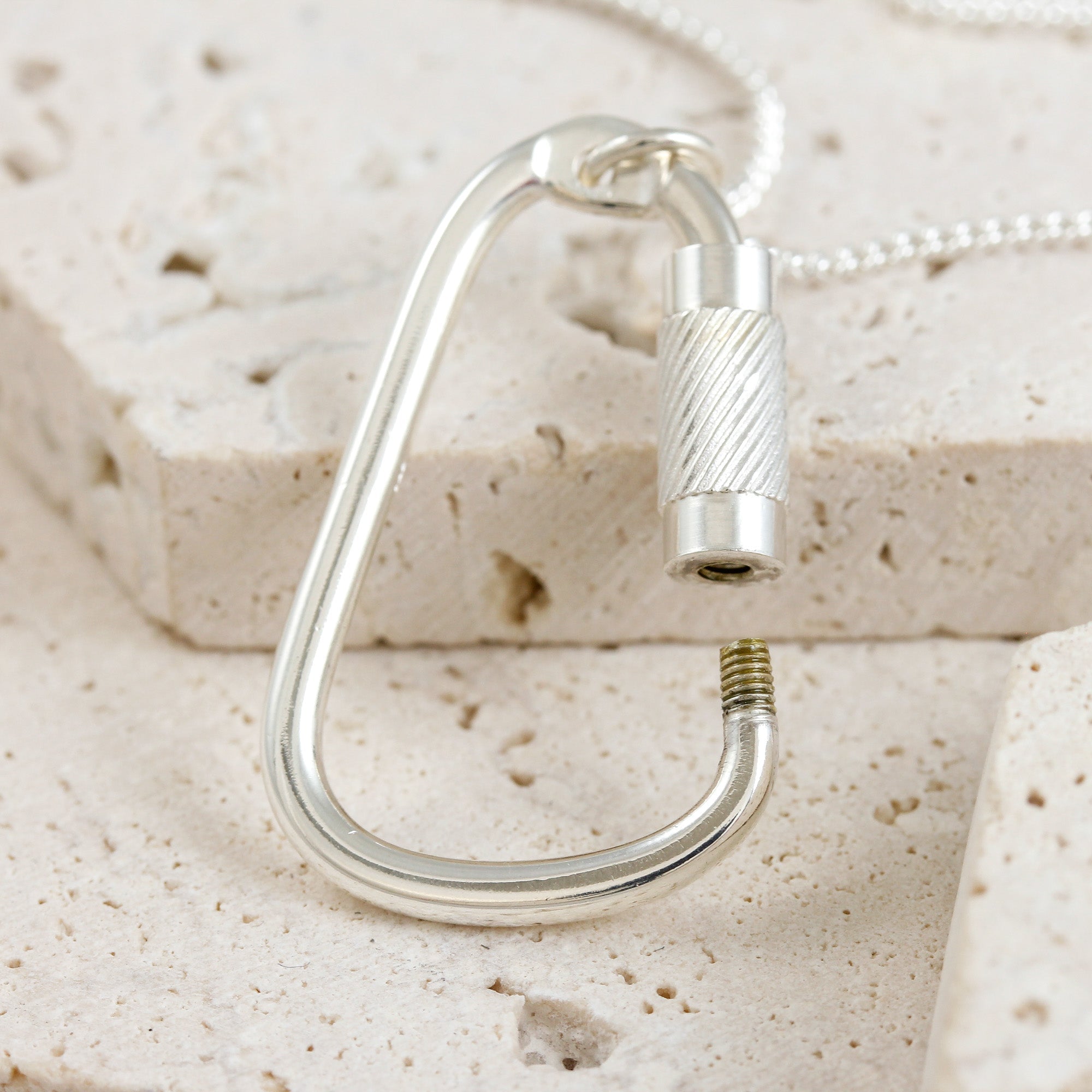 Climbing Carabiner Silver Necklace - Jays Shop uk