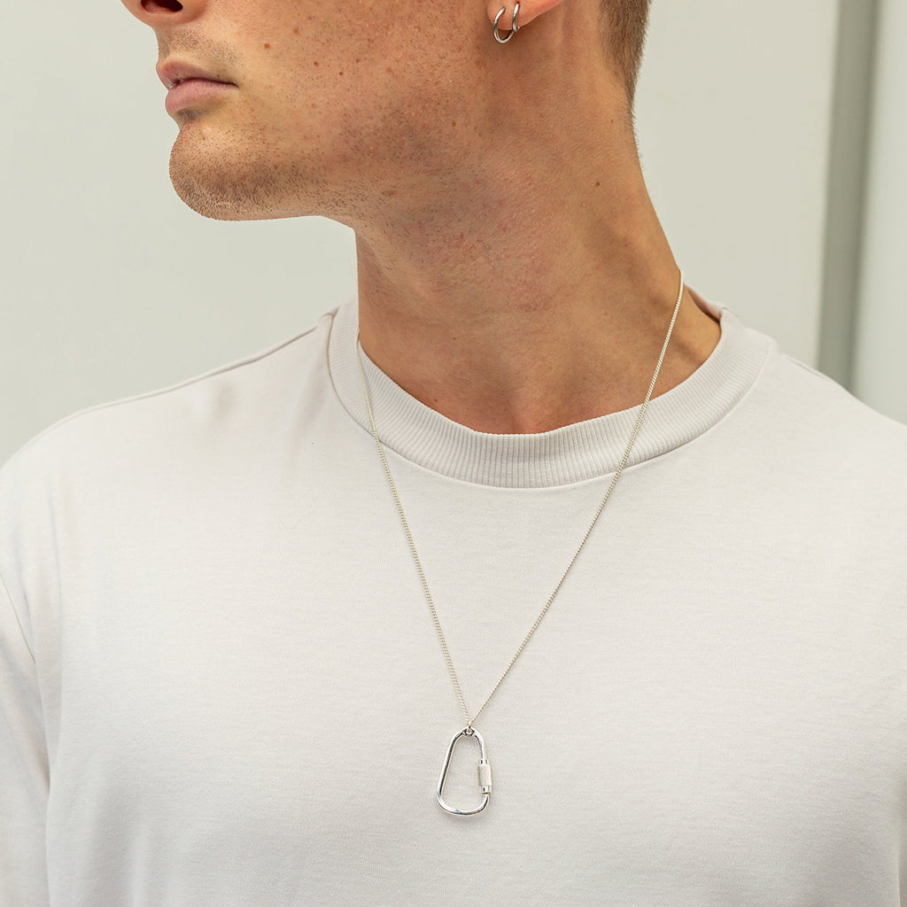 Climbing Carabiner Silver Necklace - Jays Shop uk