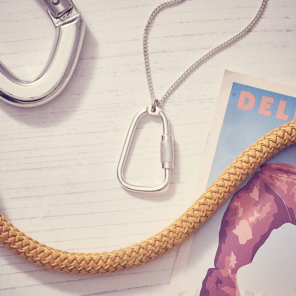 Climbing Carabiner Silver Necklace - Jays Shop uk