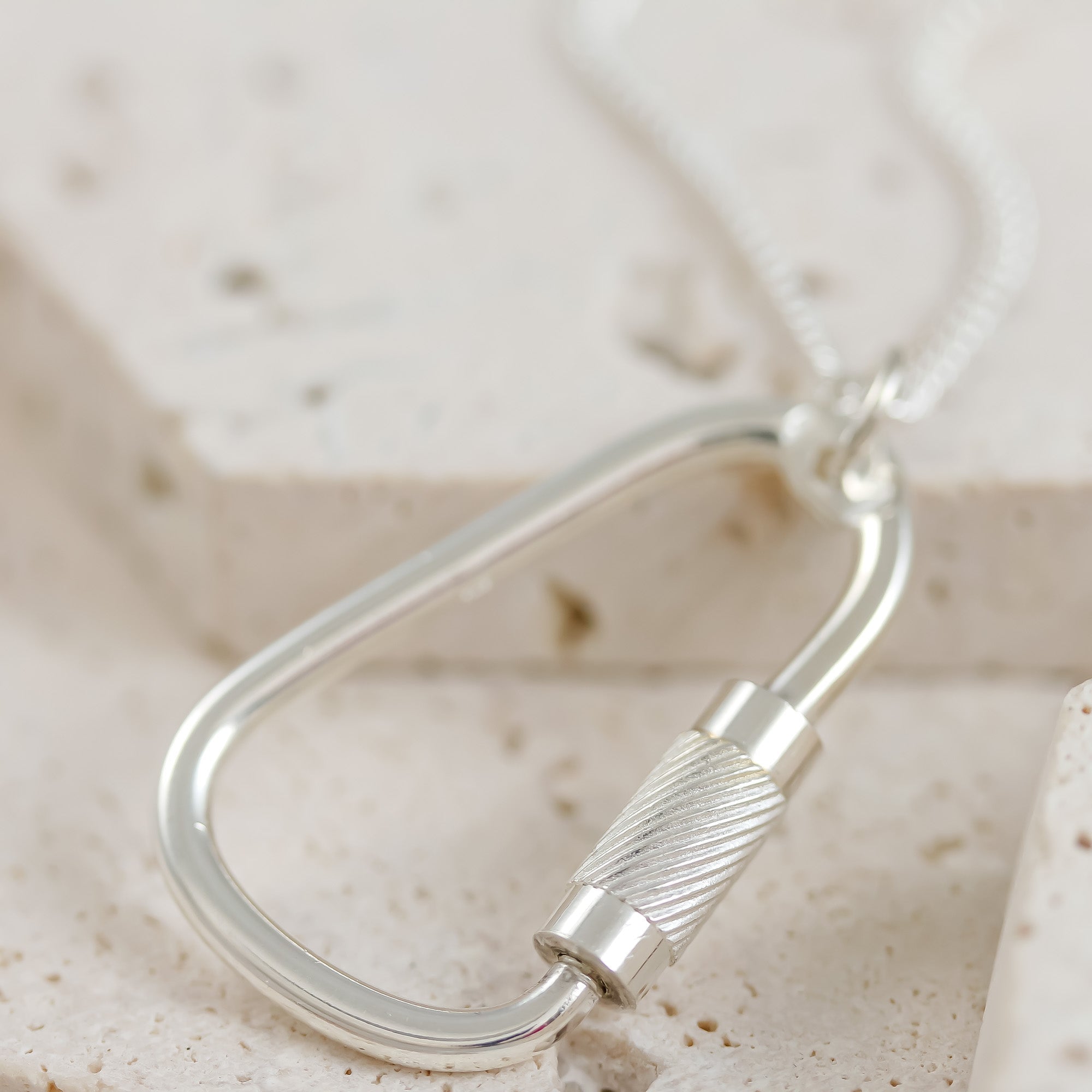 Climbing Carabiner Silver Necklace - Jays Shop uk
