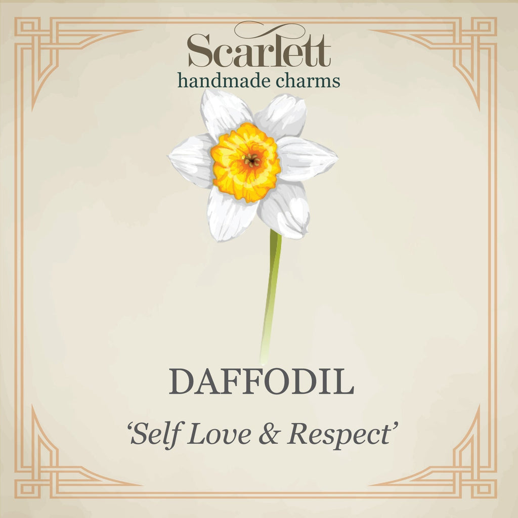 Daffodil Flower Silver & Solid Gold Charm - Jays Shop uk