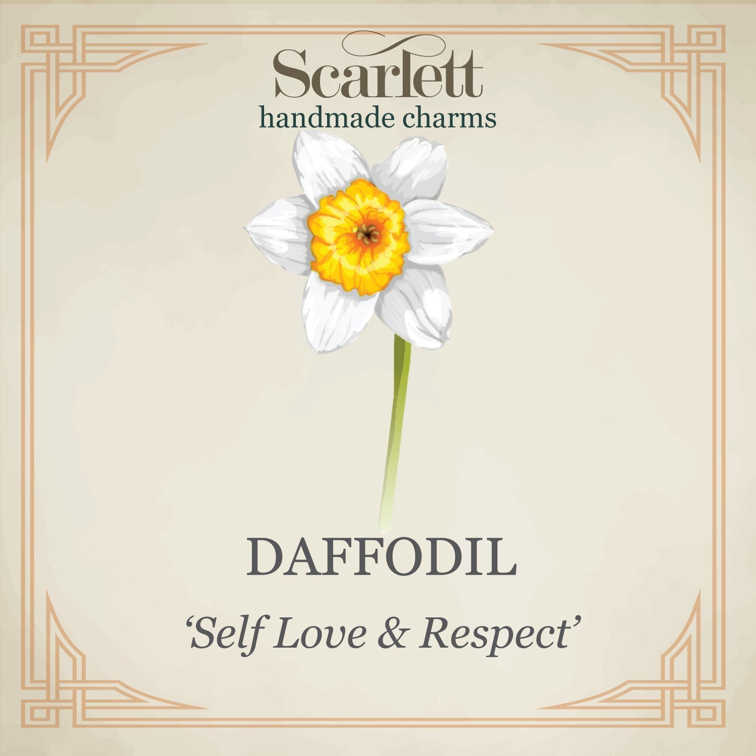 Daffodil Flower Silver & Solid Gold Charm - Jays Shop uk