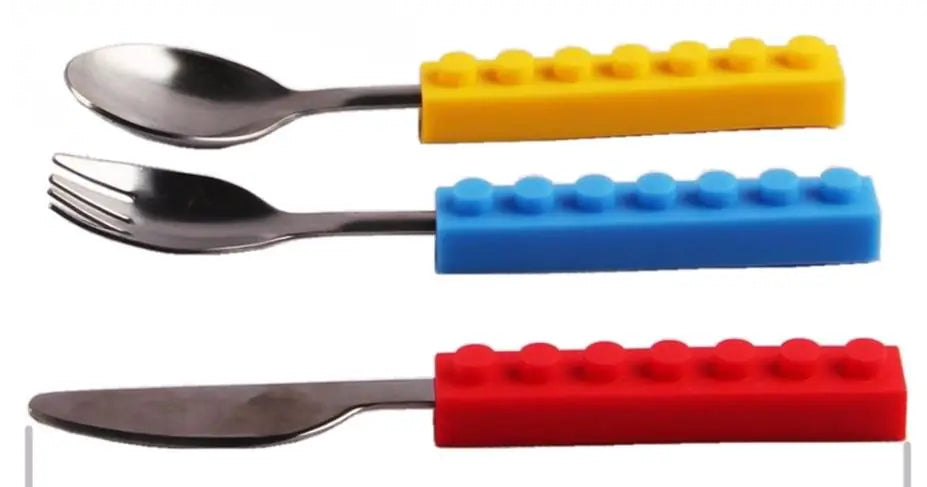 Stainless Steel LEGO Utensils Set for Kids