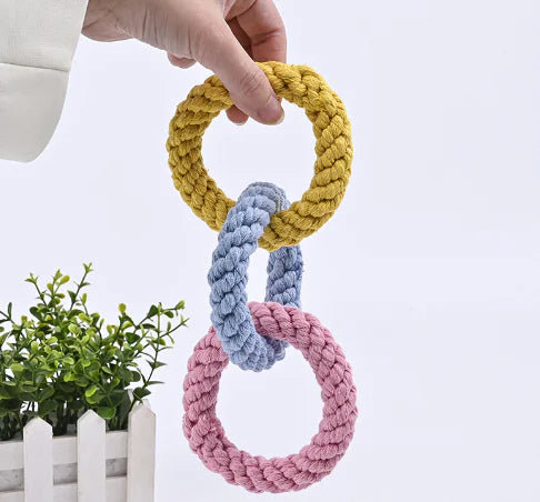 Bite-resistant Hemp Rope Ring Dog Leash Toy