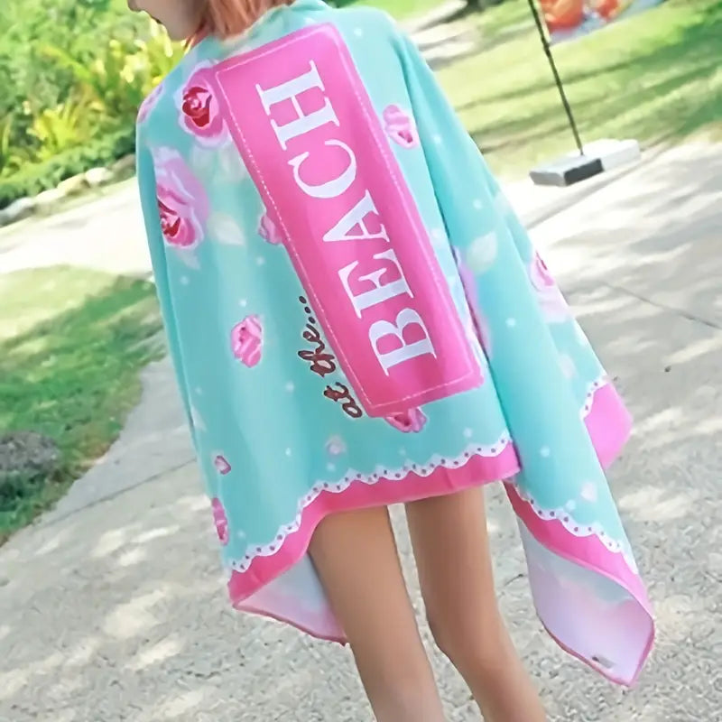 Pink Rose Microfiber Oversized Beach Towel for Travel