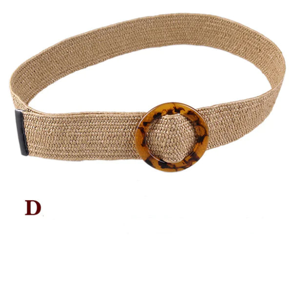 Women's Woven Hemp Belt with Decorative Design