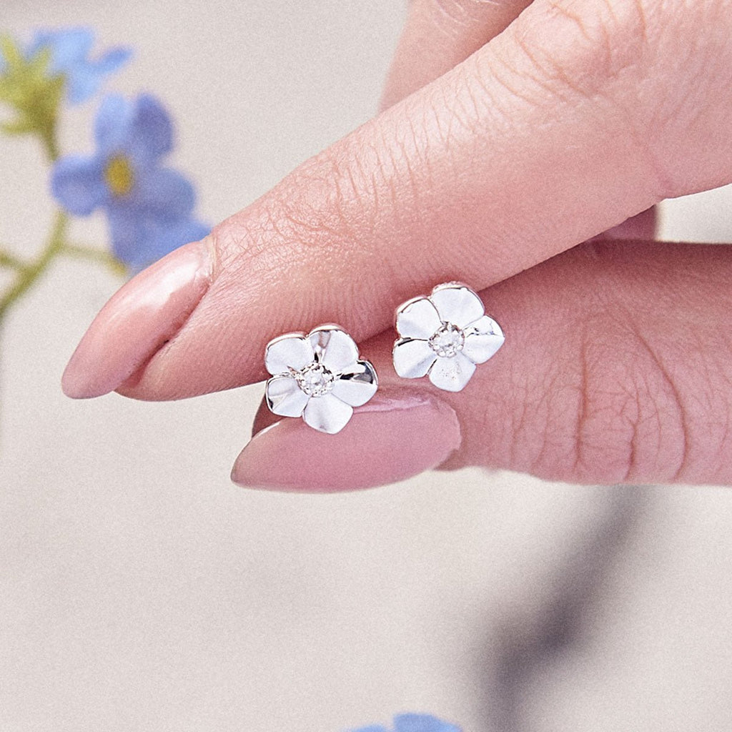 Forget - Me - Not Silver Stud Earrings - Jays Shop uk