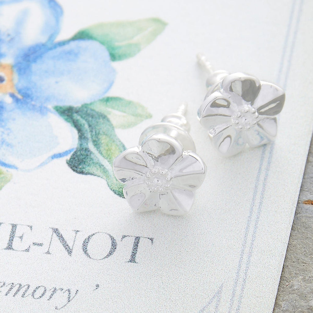 Forget - Me - Not Silver Stud Earrings - Jays Shop uk