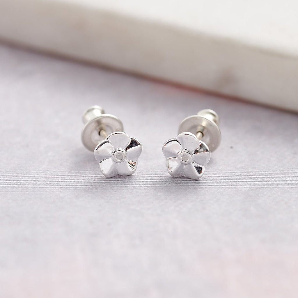 Forget - Me - Not Tiny Silver Stud Earrings - Jays Shop uk