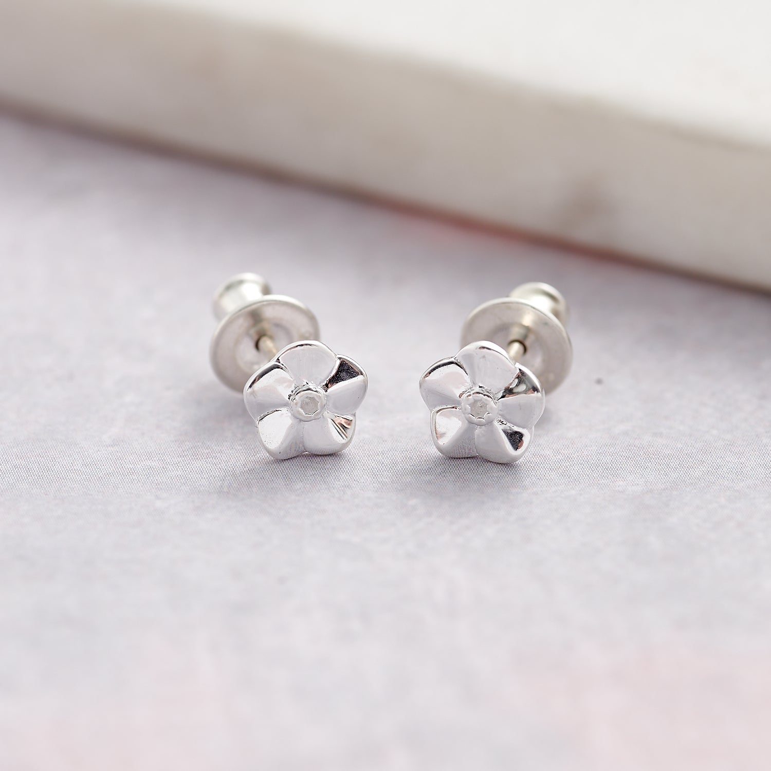 Forget - Me - Not Tiny Silver Stud Earrings - Jays Shop uk