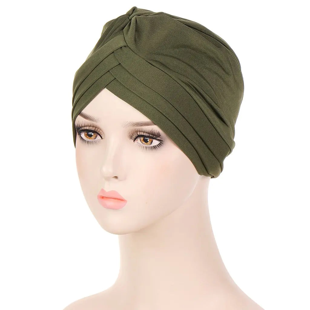 Multi-color Crystal Three-layer Hemp Turban Hat