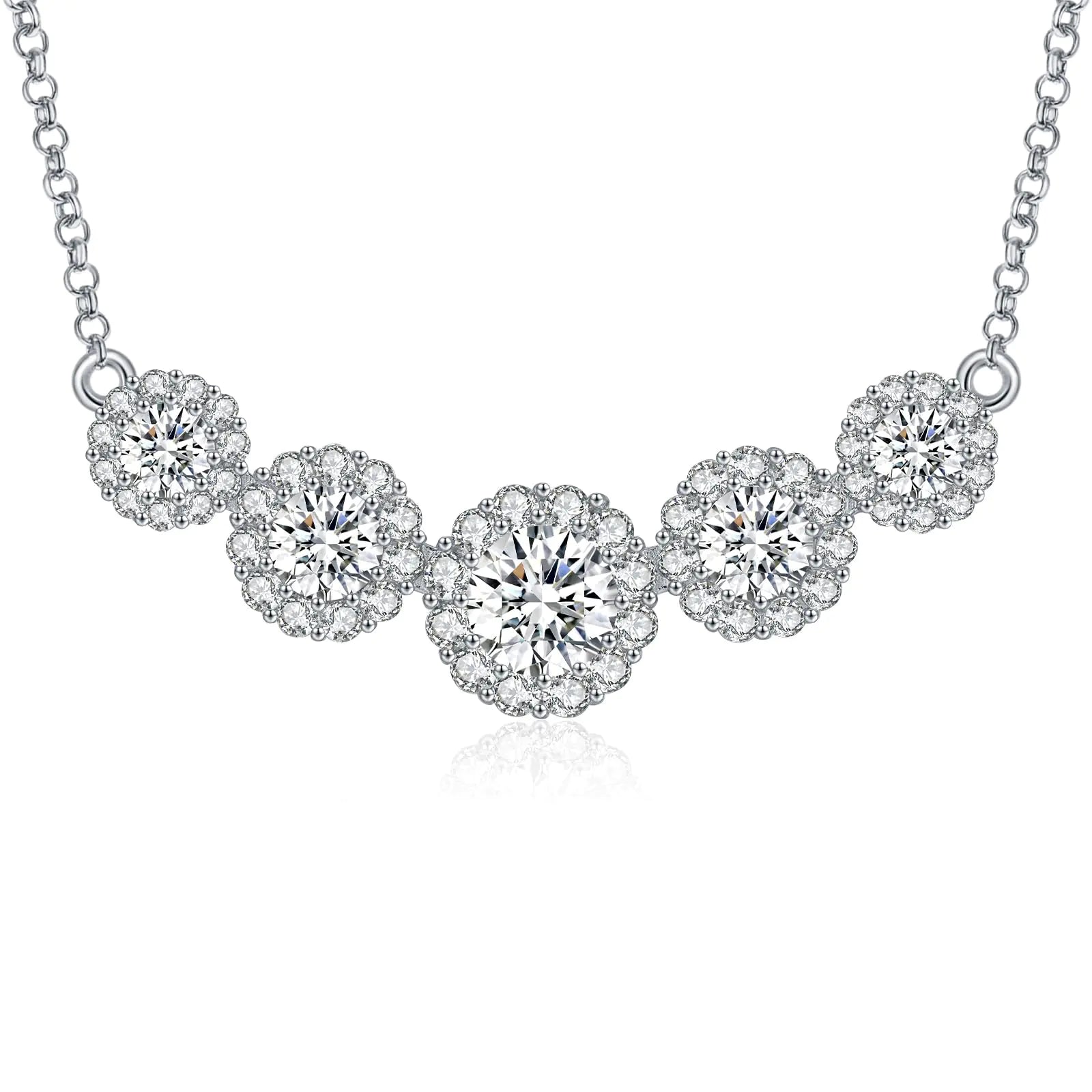 Smile Pendant Necklace for Women Moissanite Lab-Created Gem Jewelry for Women I Love You Wedding Anniversary Birthday Christmas Valentine Engagements Mothers Day for Wife Her Girlfriend Mom Daughter (Smile 1.3CT)