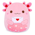 Mowatusy Valentines Day Plush - Axolotl Valentines Stuffed AnimalCute Love Envelope Axolotl Plush ToyValentines Day Party DecorValentines Day Gifts for Kids Girl Boy