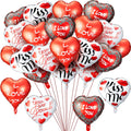 24 Pieces Valentines Day Balloons I Love You Foil Balloon Kiss Me Heart Decorations Anniversary Romantic 18 Inch Balloon for Valentines Sweetest Day Wedding Supplies