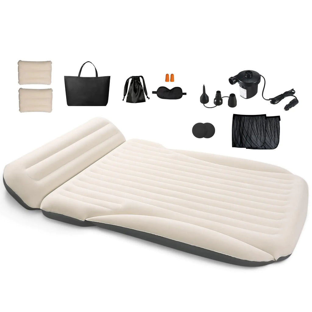 Ciremiv Car Bed with The Most Complete Car Sleeping Accessories|Leakproof Comfortable Durable Car Mattress|Built-in Pillow with Pump Car Air Mattress|for SUV Minivan Mpv Road Trip Car Inflatable Bed