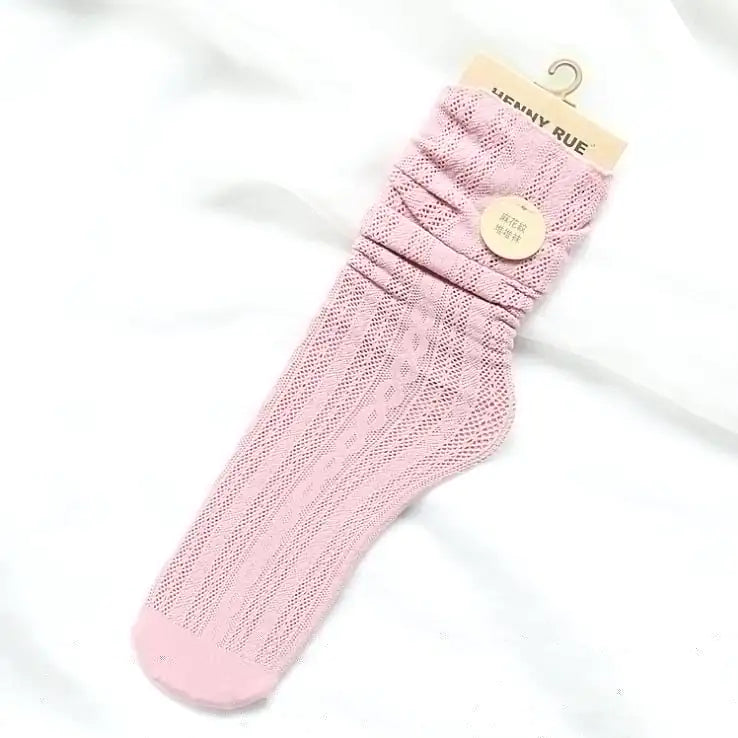 Hemp Pattern Elastic Wood Ears Women's Socks