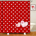 LIXBDHN Valentines Day Shower Curtain Falling Red Love Hearts Shower Curtain for Bathroom Valentines Lovers Couples Romantic DecorsWaterproof Shower Curtain 72x72 Inches with 12 Hooks