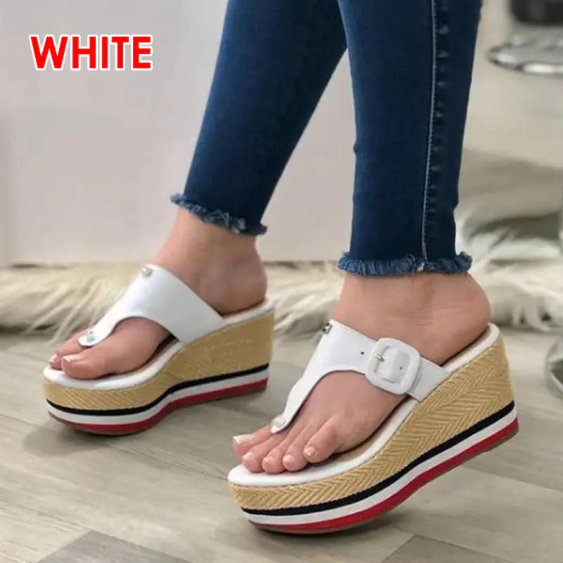 Women's Hemp Rope Wedge Platform Slippers